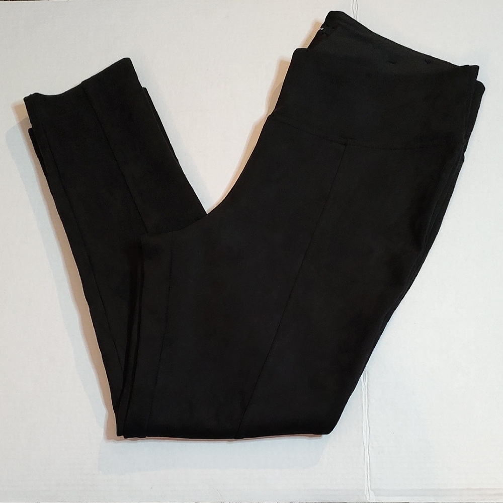 Women's Black Andrew Marc Faux Suede Pants / Leggings w/ Lots of Stretch sz XL